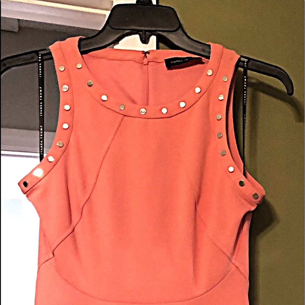 Ivanka Trump sleeveless salmon matte dress